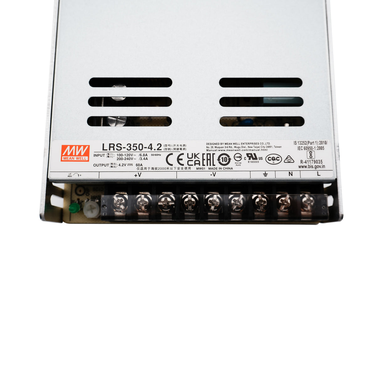 MEAN WELL LRS-350-4.2 Switching Power Supply (Output 4.2Volts, 60Amps)