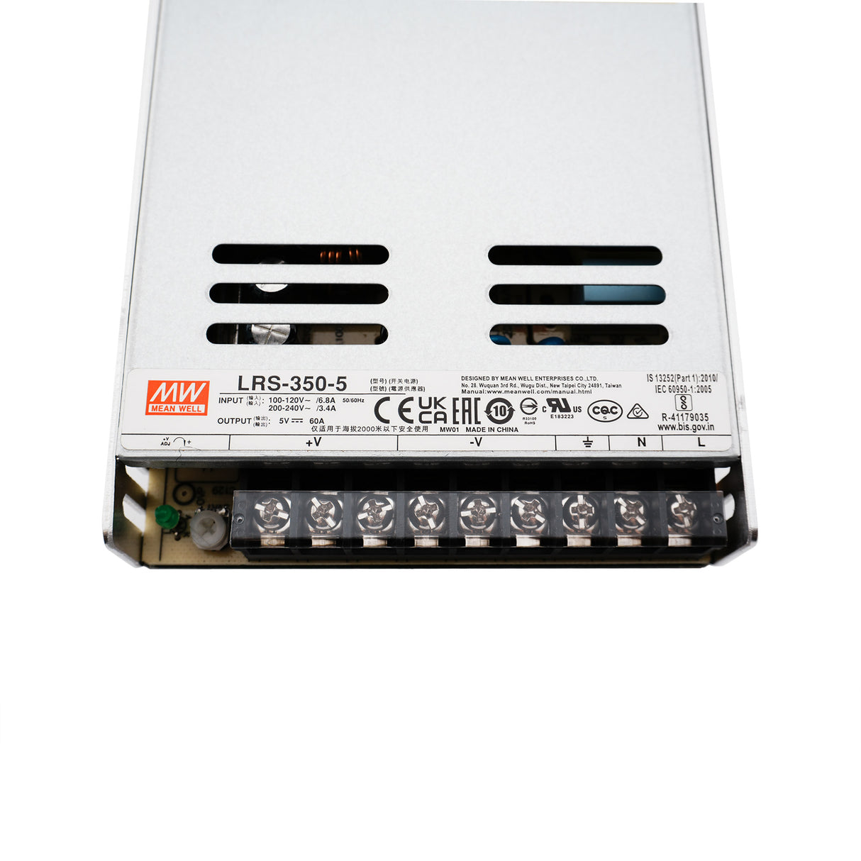 MEAN WELL LRS-350-5 Switching Power Supply (Output 5Volts, 60Amps)