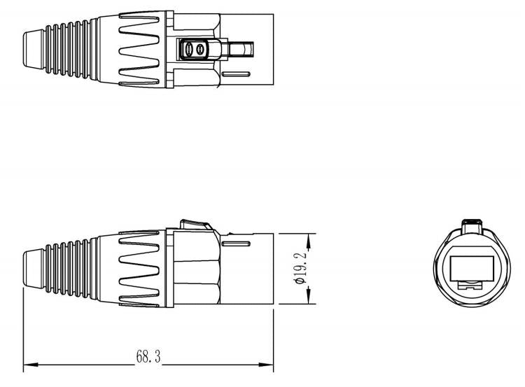 Outdoor CAT6 UTP Network Cable With SW8MC-03 Male on Both End, 15FT Long