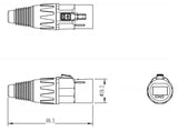 Outdoor CAT6 UTP Network Cable With SW8MC-03 Male on Both End, 15FT Long